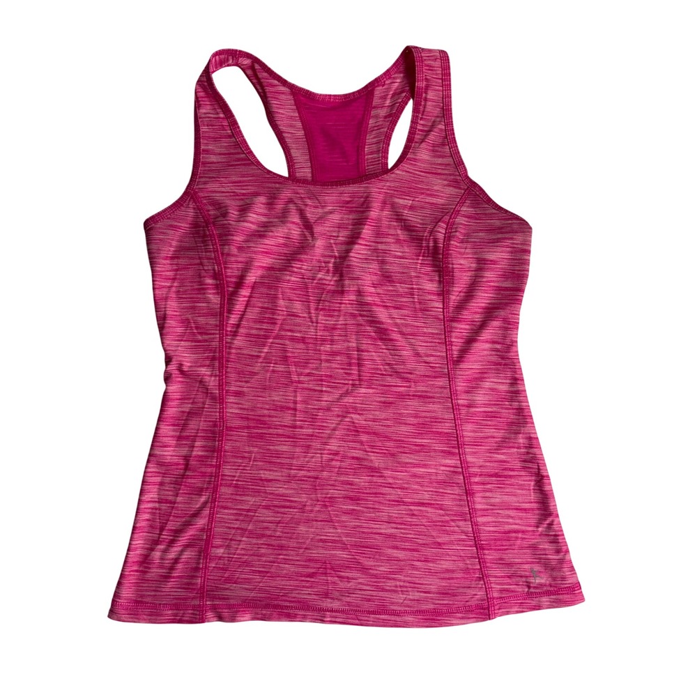 Danskin Now Tank Top Women's Medium Pink Space Dye Racerback Dri-More Activewear